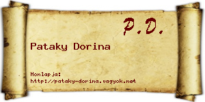 Pataky Dorina névjegykártya